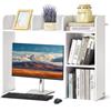 VEVOR Libreria da Scrivania, Organizer per Oggetti da Scrivania 2 Livelli, Scaffale per Esposizione in Legno per Ufficio, Libreria con Piedini Antiscivolo, per Ufficio Casa, 945 x 241 x 734 mm Bianco