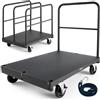 VEVOR Carrello per Cartongesso, Carico 816 kg, Carrello per Pannelli in Acciaio con Ruote Girevoli da 12,5 mm, con Piattaforma da 91,4 x 61 cm e 4 Corrimano Laterali per Fabbrica, Garage, Nero