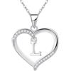 Cosie Lily Regalo Natale Donna Donna Ciondolo Cuore Collana con Iniziale A-Z Argento 925 26 Lettere Personalizzate Collane per Bambina Ragazze Fidanzata Amici Figlia Elegante Gioiello per Natale L