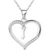 Cosie Lily Donna Ciondolo Cuore Collana con Iniziale A-Z, Argento 925 Femmina 26 Lettera Personalizzate Collane Bambina Regalo Ragazze Fidanzata Amici Figlia Compleanno J