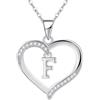Cosie Lily Donna Ciondolo Cuore Collana con Iniziale A-Z, Argento 925 Femmina 26 Lettera Personalizzate Collane Bambina Regalo Ragazze Fidanzata Amici Figlia Compleanno F