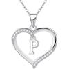 Cosie Lily Donna Ciondolo Cuore Collana con Iniziale A-Z, Argento 925 Femmina 26 Lettera Personalizzate Collane Bambina Regalo Ragazze Fidanzata Amici Figlia Compleanno P
