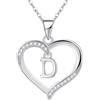Cosie Lily Donna Ciondolo Cuore Collana con Iniziale A-Z, Argento 925 Femmina 26 Lettera Personalizzate Collane Bambina Regalo Ragazze Fidanzata Amici Figlia Compleanno D