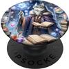 Magic Ancient Library Potions Books Wand Mago Lupo Casting Incantesimi Con Bacchetta Luminosa. Libri Pozioni PopSockets PopGrip Intercambiabile