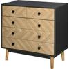 HOMCOM Cassettiera in Legno Moderno con 5 Cassetti, Cassettiera per Camera da letto con Gambe Rialzate in Pino, Grigio Scuro, 80x40x80cm|Aosom