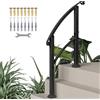 Outsunny Corrimano per Scale 1-3 Gradini Ringhiera per Scale Regolabile 0-45° con Kit di Installazione 71 x 8 x 148 cm nero