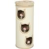 PawHut Torre Tiragraffi per Gatti Alta 96 cm con 3 Casette e Lettino Superiore Rimovibile e Lavabile, Crema | Aosom Italy