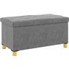 HOMCOM Panca Contenitore Capacità 67 L Rivestita in Velluto Carico 120 kg, 76x38x38 cm Grigio | Aosom Italy