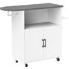 HOMCOM Mobile Asse da Stiro con Armadietto a 2 Ante e Spazio Aperto, 125x43.5x102.5 cm, Bianco | Aosom Italy