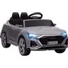 AIYAPLAY Auto elettrica per bambini con licenza Audi Q8 e-tron Sportback 12V telecomando, luci, musica, clacson, 3-6 anni Grigio