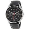Casio Orologio da polso da uomo al quarzo classico cinturino in pelle nero cassa in ottone display analogico nero - MTP-1374L-1A