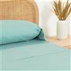 TRAMAS+ Completo Lenzuola Piazza e Mezza 140x200, 100% cotone, Biancheria da Letto, Lenzuola e 2 federa da letto, Certificata STANDARD 100 by OEKO-TEX - Verde Tiffany