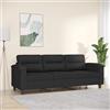 Gecheer Divano 3 Posti,Moderno,per Soggiorno,in Tessuto Microfibra,Nero,210x77x80 cm,Divano in Tessuto Moderno,Divano Moderno,Divano 3 Posti in Tessuto Moderno,Divano da Salotto