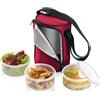 Tescoma 892210 Freshbox Borsa Termica-Isolante con 3 Contenitori, Poliestere, Rosso, Bordeaux, 0.8 l