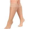 MANZI Calze alte al ginocchio, taglie forti, in nylon trasparente, vestibilità larga, elasticizzate, set da 10, 10 Naturale, Taglia unica
