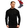 Merino.tech Maglione Lana Merino Uomo Mezza Zip - Intimo Termico Lana Merino Leggero, Medio, Pesante e Calzini (X-Large, 250 Camo)