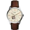 Fossil Townsman orologio per uomo, movimento automatico, bracciale in acciaio o cinturino in pelle, 44 mm, Cammello