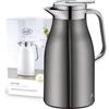 alfi SKYLINE 1,0l, cool grey, caraffa termica con igienico inserto in vetro, chiusura a vite con pulsante, presa ergonomica, con una sola mano, ottima come caraffa da caffè, caraffa da tè, senza BPA