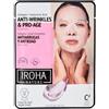 Iroha Nature - 1 maschera in tessuto viso e collo antirughe e anti-età con collagene e acido ialuronico
