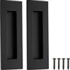 Malimali Tiranti da incasso da 15,2 cm, per porta a scomparsa, armadio, maniglia per porta scorrevole, in acciaio inox nero opaco, rettangolare, per porte scorrevoli (confezione da 2)