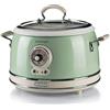 Ariete 2904 Rice Cooker + Slow Cooker - Cuociriso Elettrico con bowl in ceramica - Sushi fatto in casa - Multicooker - Linea Vintage - 3,5 L - 700 W - Verde