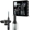 PHILIPS Irrigatore orale senza filo Philips Sonicare Power Flosser 3000 e spazzolino elettrico DiamondClean 9000 - Pulizia di denti e gengive e rimozione della placca, colore nero (modello HX3886/43)