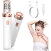JOPWUE Depilatore facciale da donna, ricaricabile, con luce LED intelligente, dispositivo di depilazione 2 in 1, senza fili, indolore e portatile, per viso, mani, gambe, corpo, ascelle (bianco)