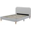 DRW Letto 150 x 200 cm con testiera Poliestere Grigio 170 x 219 x 108 cm