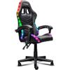Trust GXTrust 704 Roniq Sedia da Gaming RGB con 178 Colori ed Effetti, Poltrona per Ufficio con Luci a LED, Regolabile in Altezza, Reclinabile, Videogiochi, Nero