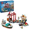 LEGO CITY PORTO E NAVE MERCI CON BARCA GRU PORTUALE FUNZIONANTE MOTO D'ACQUA E 8