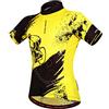 QUINTRA Maglia da ciclismo a maniche corte da uomo, traspirante, maglia da ciclismo, ad asciugatura rapida, abbigliamento per bici da corsa dopo le temperature, giallo., S