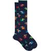 Gallo - Calze Lunghe Uomo Cotone Navy Fantasia Scimmie Colorate