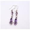 4.70 GM 925 Argento Sterling Naturale Ametista Taglio Gemma Fine Orecchino 4.8cm
