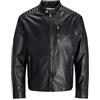 JACK & JONES JACK&JONES JJELIAM Lamb Leather Jacket Noos Giacca Corta da Uomo, Colore Nero, M, Nero, M