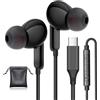 Gsangoo Cuffie USB C, auricolari di tipo C per Samsung S25/S24 Plus/S24 Ultra Wired con microfono Volume Stereo Controllo in-Ear Auricolari compatibili per Samsung S23 S22 S21 A54 iPhone 15/16 Pro Max
