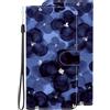 BLOTECH Custodia per Motorola Moto G05,Cover a Libro in Pelle PU con Slot Cart e Silicone TPU Bumper con Motivo floreale blu a inchiostro Flip Caso Portafoglio Cover per Motorola Moto G05