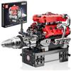 Mould King 10204 Set di Mattoncini da Costruzione Tecnica, Modello di Motore V8 per Auto da Corsa FE, Klemmbausteine, Kit di Costruzione per Modellismo, Pezzi da Collezione per Adulti (750 Pezzi)