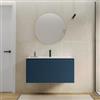 DEGHI Mobile bagno sospeso con ante 100 cm blu oceano cannettato con lavabo e specchio - Nerk