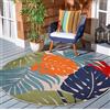 SANAT Tappeto per esterni resistente alle intemperie, per interni ed esterni, resistente all'acqua, per terrazze, giardini e soggiorno, multicolore, 120 cm, rotondo