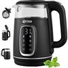 Ecosa Bollitore con regolazione della temperatura, vetro in acciaio inox, 1,7 litri, 2.200 Watt, senza BPA, con scelta della temperatura 40 °C - 100 °C - funzione di mantenimento del calore