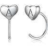 SILVERCUTE Orecchini Donna Cerchio Semicerchio con Lettera A in Argento Sterling 925 Orecchini Cerchio Donna Argento 925 con Iniziale A Regalo per Natale Compleanno