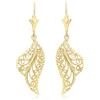 Carissima Orecchini pendenti a foglia da donna in oro giallo 9 ct