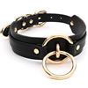 lalatia Girocollo Donna O Ring Choker Collana in Ecopelle (Nero Oro)
