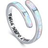 Twoowl Fede Amore Speranza/Posso fare tutto Anello Anello in Argento Sterling 925 Opale Anello Gioielli Anello Regolabile Signore Ragazze Donne, Taglia unica, Argento sterling, Opale