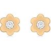 Carissima Orecchini a Perno con Fiore in Zircone Cubico in Oro Rosa 9 ct