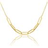 MIORE Collana Donna Argento Sterling 925 Placcato Oro 18K, Collana Clip, Catenina da 45cm (con Estensione da 4 cm) Gioielli da Donna Made in Italy, con Custodia Portagioie