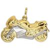 CLEVER SCHMUCK - Ciondolo a forma di grande moto bicolore, lucido, con rilievo su entrambi i lati. Oro 333 8 carati, custodia inclusa, Oro giallo, Nessuna pietra preziosa