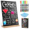 Halobios Chalkboard Sign, 8 x 12 pollici Erasable Tabletop Double Sided Blackboard with 6 colors Liquid Chalk and Wood Stand for Party, Tables Decoration, Bar and Restaurant