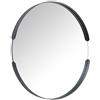 DRW Specchio rotondo da parete in metallo in nero 80x80x3,5 cm