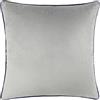furn. Cuscino riempito di poliestere Meridian - Cuscino decorativo in velluto di lusso con bordo a contrasto (Argento/Marina - 45x45cm)